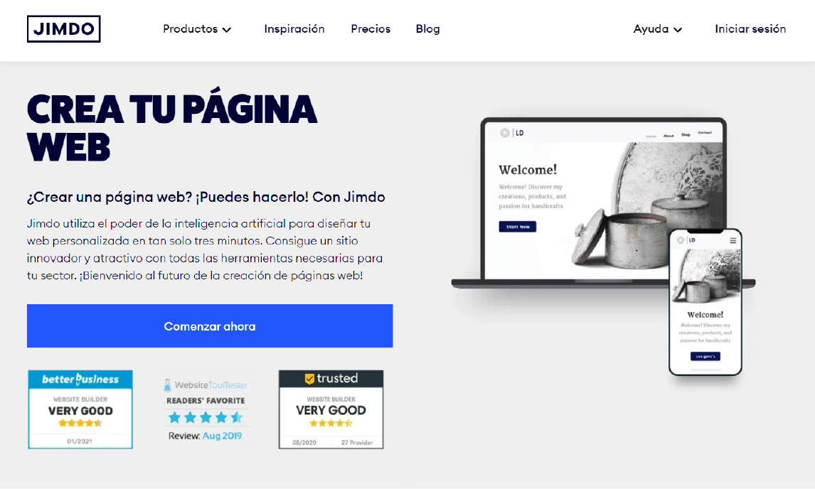 JIMDO crear pagina web personalizada