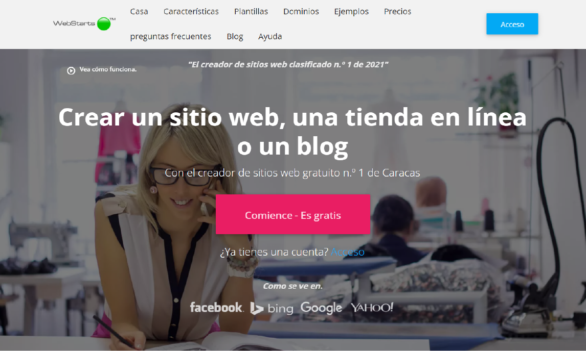 webstarts crear sitio web