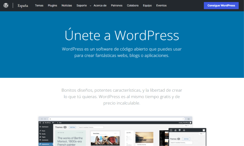 Wordpress crear pagina web