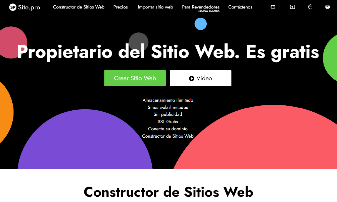 SITEPRO crear pagina web